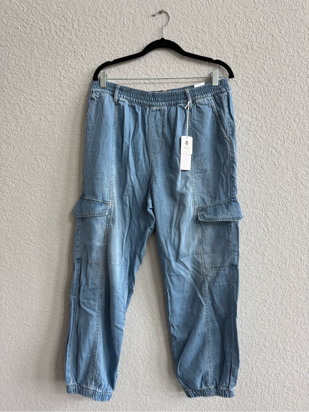 Sanctuary Light Wash Denim Jogger Cargo Pants